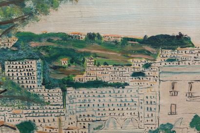 null Hacène BENABOURA (1898-1960).
View of Algiers, 1954.
Oil on panel, signed lower...