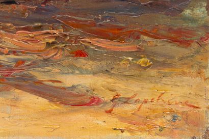 null Georges LAPCHINE (peintre russe, 1885-1951).
Bord de mer, Côte d'Azur.
Huile...
