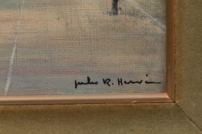 null Jules René HERVÉ (1887-1981).
Riders in front of the Petit Palais, Paris.
Oil...