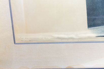 null Hans HARTUNG (1904-1989).
L-6.
Lithographie en camaïeu de bleu, signée au crayon...