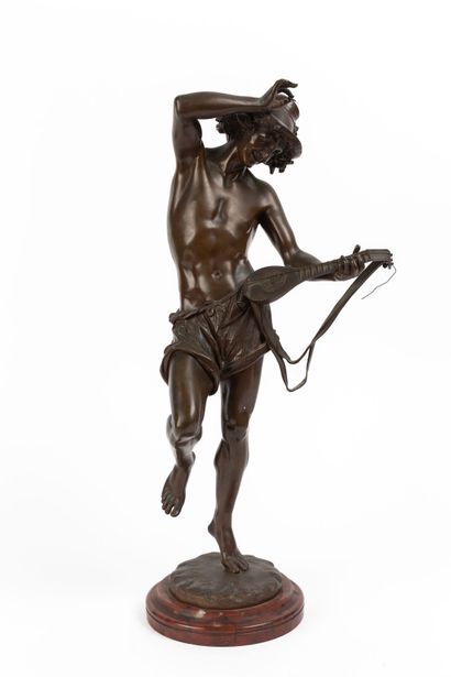 null Albert-Ernest CARRIER-BELLEUSE (1824-1887).
Neapolitan dancer with tambourine.
Sculpture...