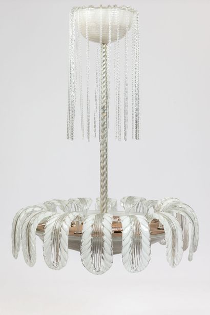 null MURANO.
Chandelier in pressed and hot-stretched molded glass, formed by a large...