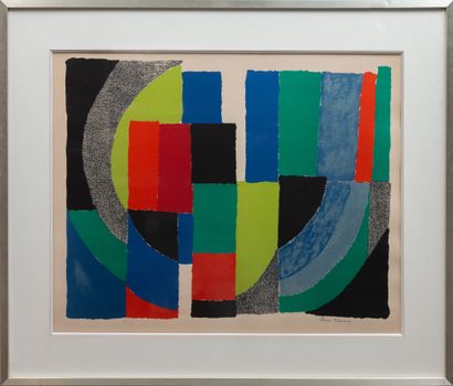 null Sonia DELAUNAY (1885-1979).
Viking, circa 1970.
Lithographie en couleurs, signée...