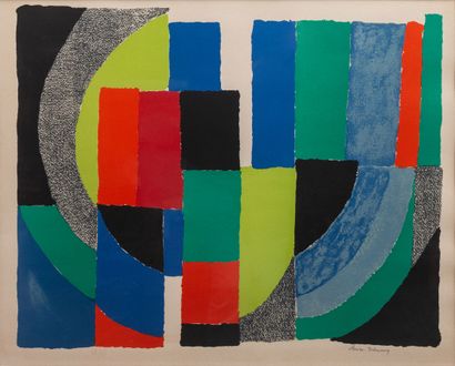 null Sonia DELAUNAY (1885-1979).
Viking, circa 1970.
Lithographie en couleurs, signée...