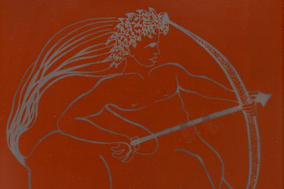 null Jean MARAIS (1913-1998).
Libra and Sagittarius.
Pair of lacquered copper plates...