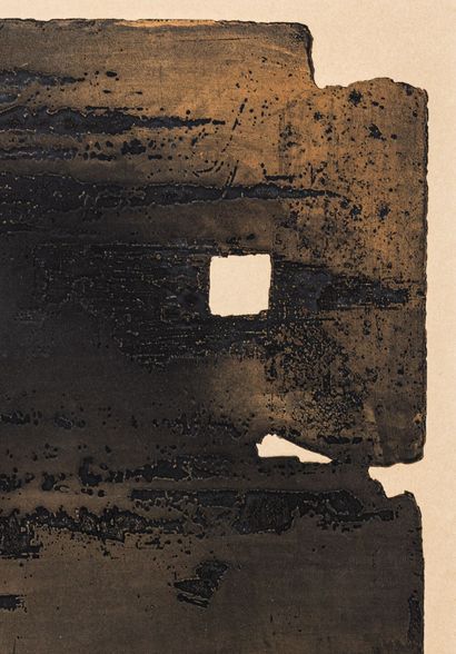 null Pierre SOULAGES (1919-2022).
Etching XV, 1961.
Etching on cut copper, on Arches...