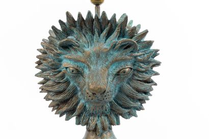 null Jean MARAIS (1913-1998).
Lion (double-face).
Lamp stand in bronze with a golden...