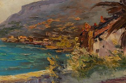 null Georges LAPCHINE (peintre russe, 1885-1951).
Bord de mer, Côte d'Azur.
Huile...