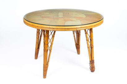 null Raymonde LEDUC (born in 1929), Vallauris.
Circular table of dining room with...