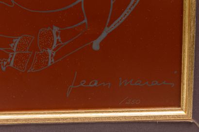 null Jean MARAIS (1913-1998).
Libra and Sagittarius.
Pair of lacquered copper plates...