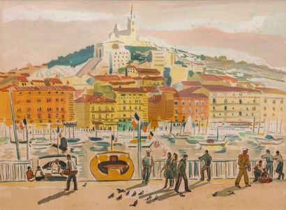 Yves BRAYER (1907-1990).
Marseille, le Vieux...
