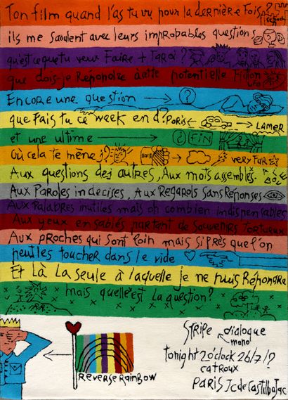 null Jean-Charles DE CASTELBAJAC (born 1949). 
Stripe dialogue" rug. 
Polychrome...