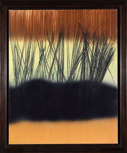 null Hans HARTUNG (1904-1989).
T1963-H28. 
Vinyl and pastel on canvas, signed lower...