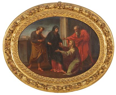 null Provencal school circa 1680.
Christ's farewell to his mother; The Visitation....