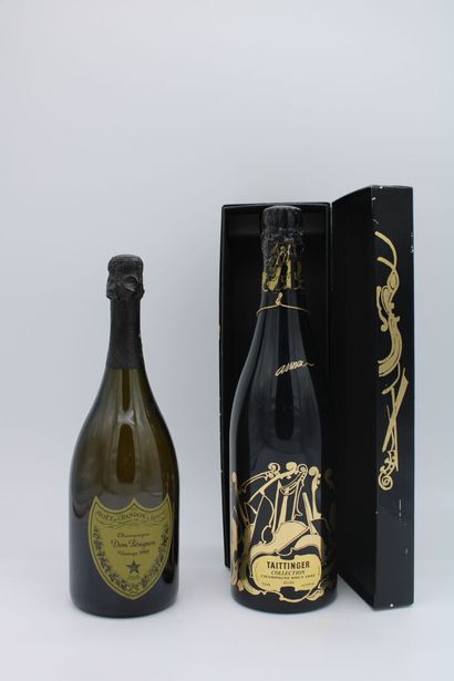 null Dom Pérignon 1999, une bouteille et Taittinger brut 1981, une bouteille