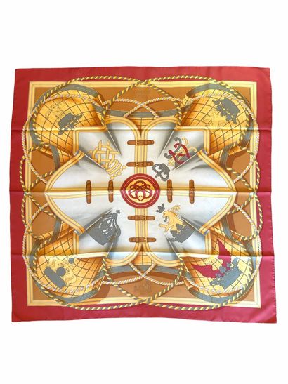 null *HERMES, Silk square, titled "Grande tenue", stains

 90 cm x 90 cm