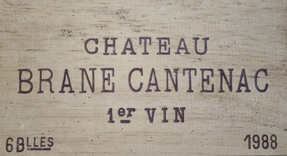 null Château Brane-Cantenac 1988, caisse en bois de 6 bouteilles, bon niveau