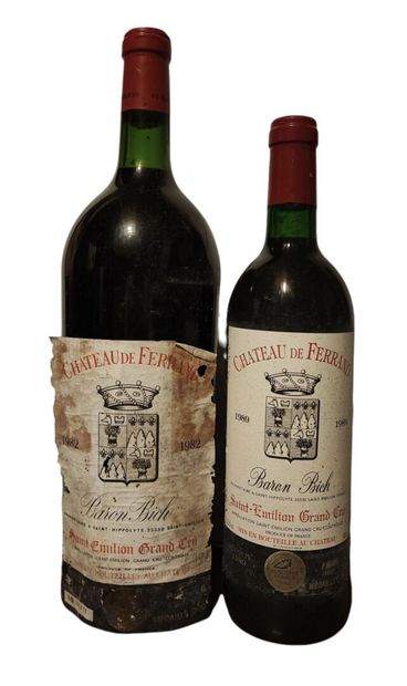 null Château de Ferrand 1989, 15 bouteilles; on y joint un magnum de 1982, étiquettes...