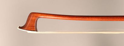  *French violin bow made by Marc Laberte, pernambuco wood stick and ebony and nickel...