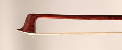 null *Lot of three bows of the German school, pernambuco wood stick with ebony nickel...