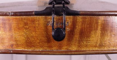 null German work violin, bearing an iron mark of Borchers near the bottom knob and...