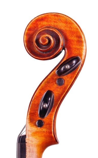 null Interesting violin, work of Charles Enel Au Chevalier de St Georges, iron marks...