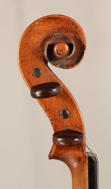 null *19th century French violin, made by Pierre Mansuy in Mirecourt, iron mark,...