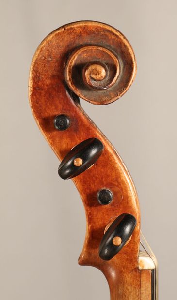 null *Interesting baroque violin with its original neck, fingerboard and bar, 18th...