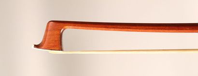null *Lot of three bows of the German school, pernambuco wood stick with ebony nickel...