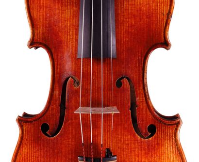 null Interesting violin, work of Charles Enel Au Chevalier de St Georges, iron marks...