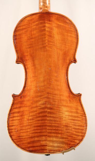 null *French violin late 19th century, restorations on the table and head, with case...