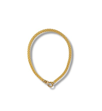 null LA PEPITA, Necklace in white and yellow gold 750, mesh forçat 4 rows assembled,...