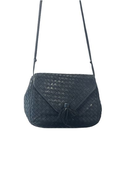 COSCI, Navy blue braided leather bag with...