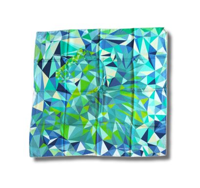 null HERMES, Silk square, "Les facétie de Pégase", signed Dimitri R., green and blue...