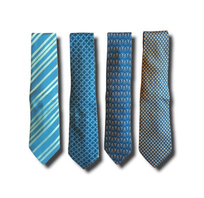 null HERMES, Set of 4 silk ties