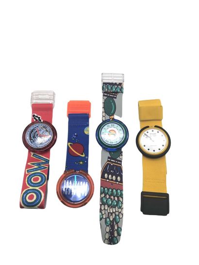 SWATCH, Set of 4 POP watches, including Perles...