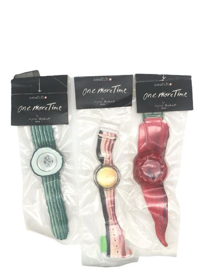 null 
SWATCH One More Time by Alfred Hofkunst, set of 3 watches model POP chilli...