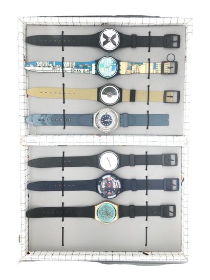 SWATCH, Lot of 7 watches, in a box, as i...