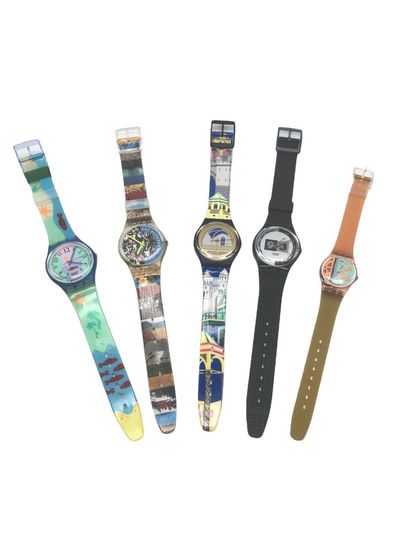 SWATCH, Lot of 5 watches including Backstage,...