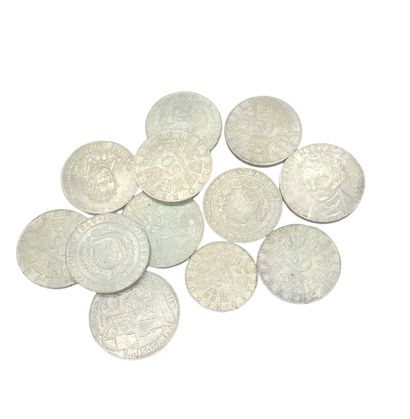 null Autriche, 100, 50 et 25 schilling argent , collection de monnaies commémoratives,...
