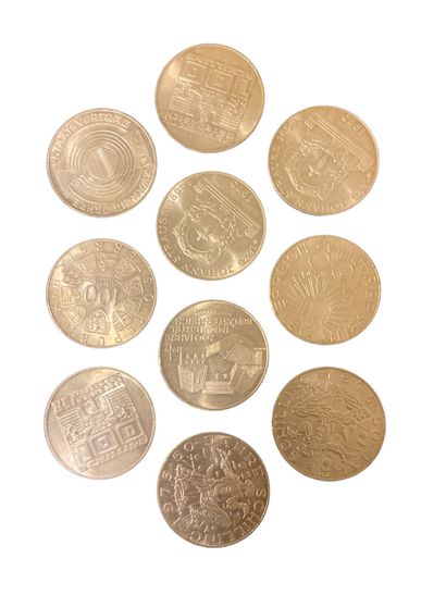 null Autriche, 100 schilling argent, collection de monnaies commémoratives, 1975,...