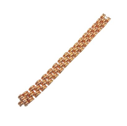 null Bracelet tank en métal doré rose

long. 19 cm, poids 64.7 g