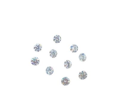 null Dix diamants sur papier taille brillant, total env. 2 cts