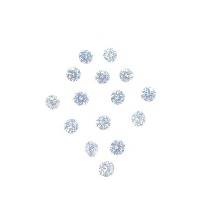 null Quinze diamants sur papier, taille brillant, total env. 2.50 cts