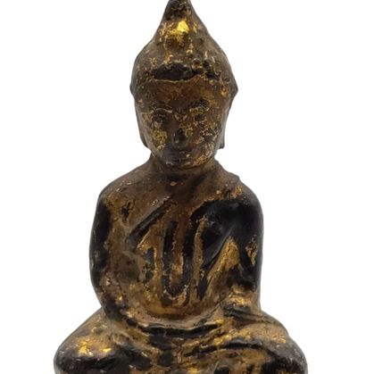 null THAILANDE, Ratanakosin - Début XXe siècle
Statuette de bouddha en bronze laqué...