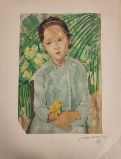 null Marie-Antoinette Boullard-Devé (1890-1970) :
Portrait de jeune fille à la fleur...