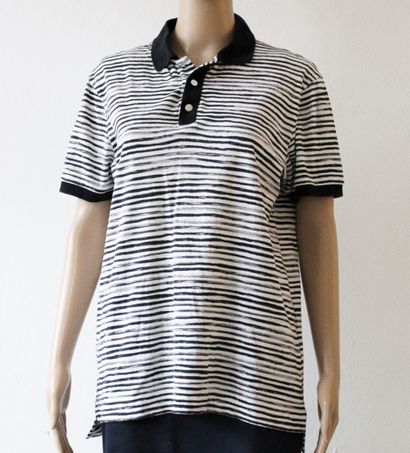 null LOUIS VUITTON, Men's striped polo shirt, black and white
Size M
