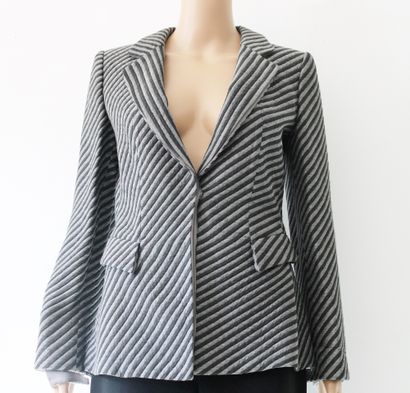 null GIORGIO ARMANI, Set consisting of a black and gray striped jacket and black...