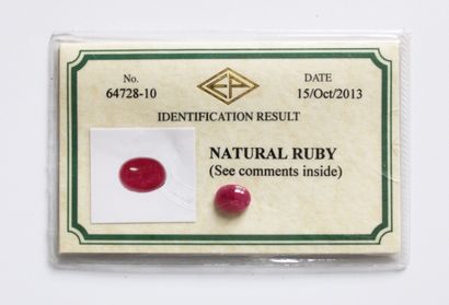 null *Burma ruby cabochon, unmounted, 2.92 carats, heated - CERTIFICATE EMIL