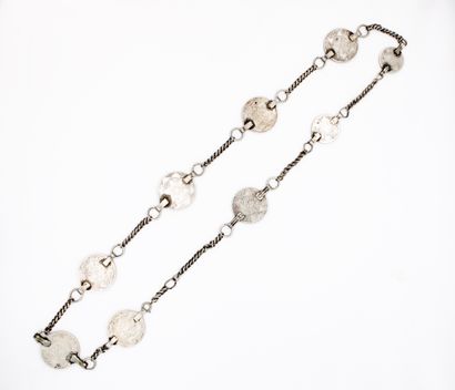 null Morocco, Silver necklace made of coins early 20th c
length 42 cm, weight 145.9...